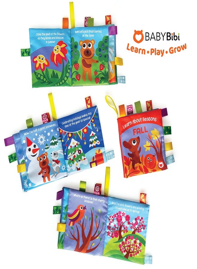BabyBibi Cloth Books for Babies - Learn About Seasons, Playful Illustrations, Crinkle Pages & Cute Characters - for Babies 24 Months Old(Set of 4) - Image 5